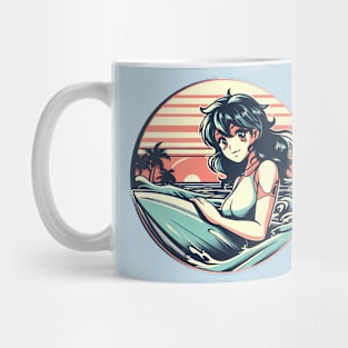 Retro Pale Surfer Girl Mug